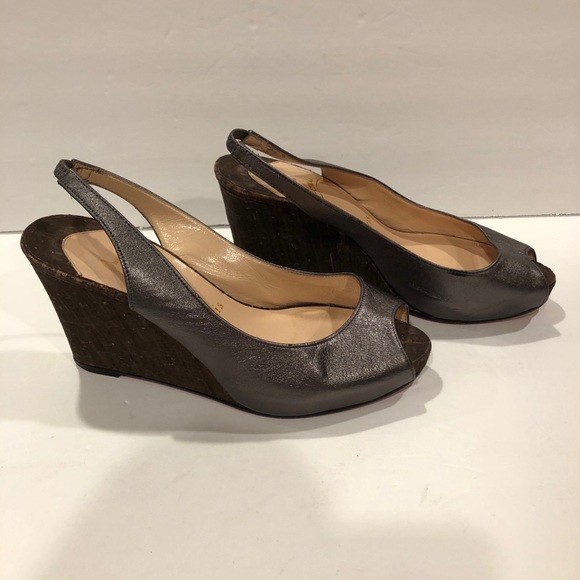 Christian Louboutin wedge sandals slingbacks 35.5 - Picture 3 of 13